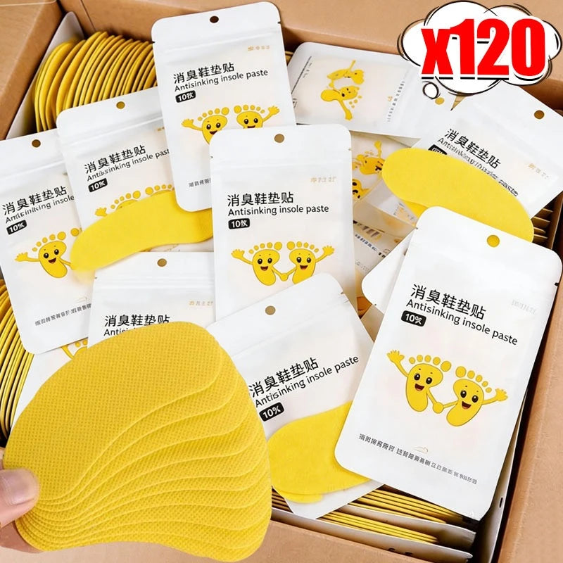 Portable Shoe Deodorizing Insole Stickers 12-240PCS - Sweat-Absorbing Foot Odor Removal Inserts