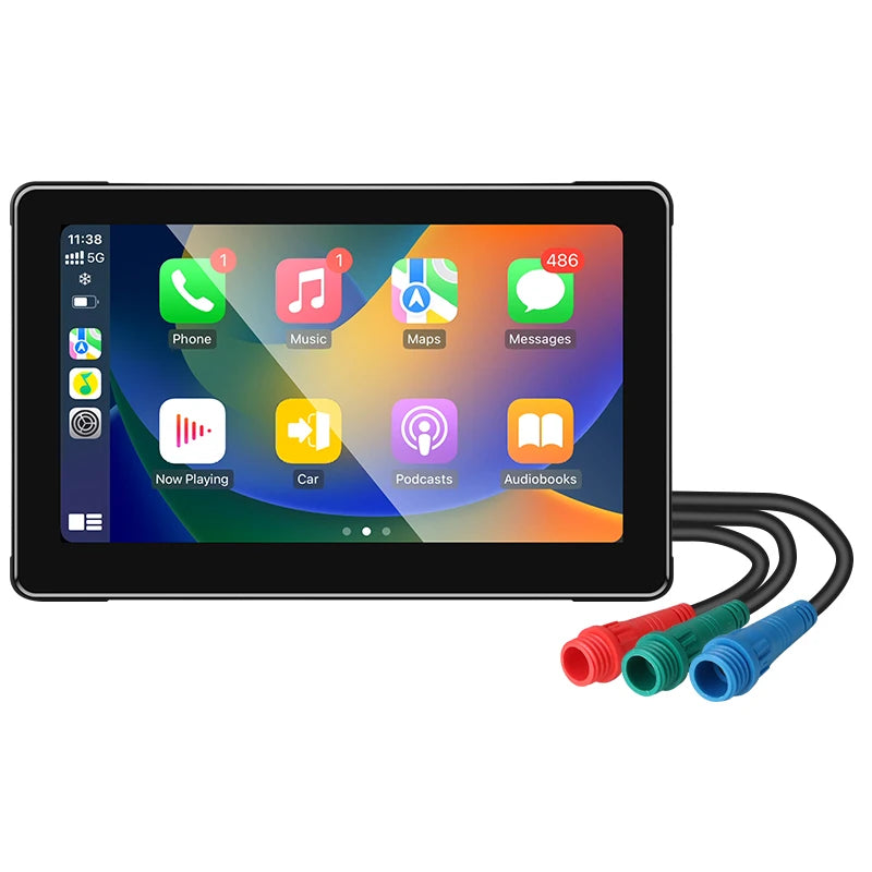 7-Inch Motorcycle GPS Navigation with Wireless Apple CarPlay & Android Auto – Waterproof Touchscreen Display, BT Connectivity, IPX7