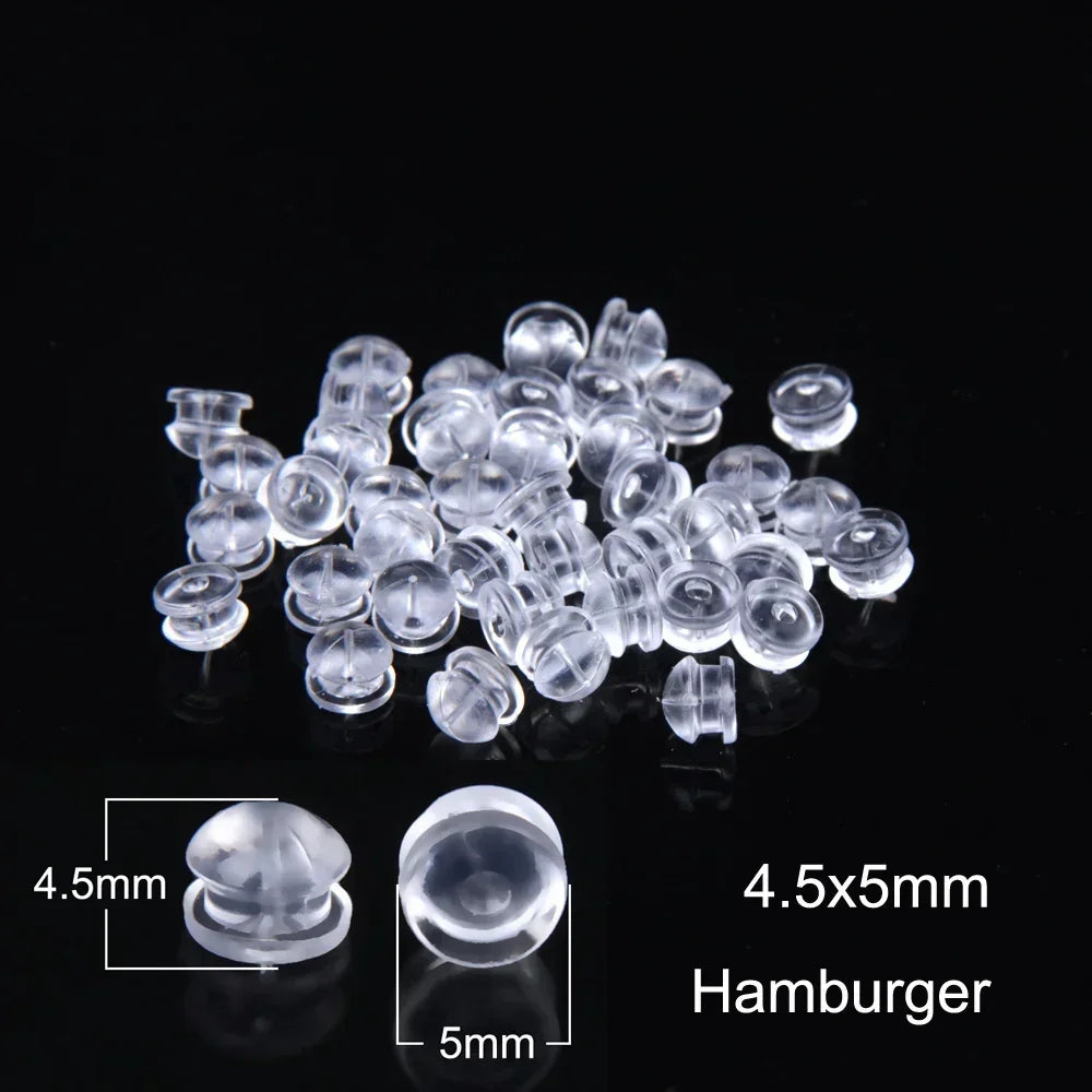 50–2000PCS Soft Silicone Earring Back Stoppers – Clear Rubber Stud Earring Safety Backs, DIY Jewelry Findings Accessories for Secure Fit