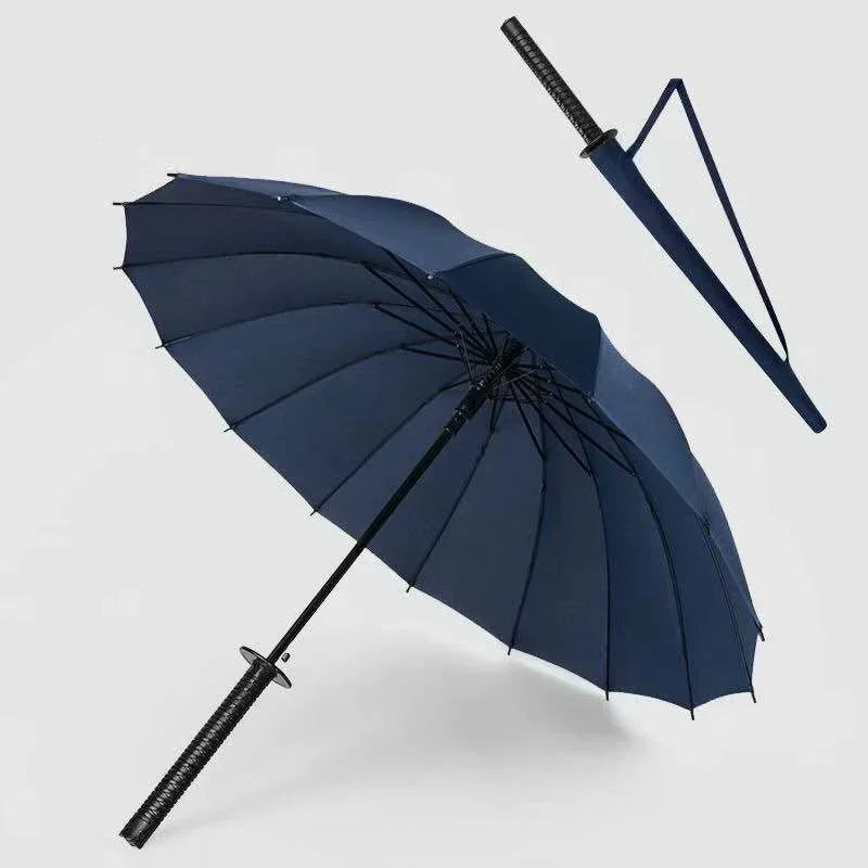 Katana Sword Umbrella - Long Handle Samurai Style UV Blocking Rain Parasol for Demon Slayer Ninja Fans