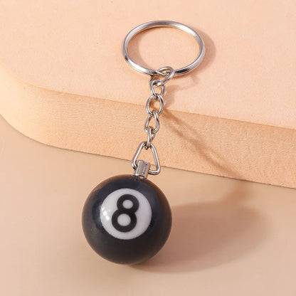Creative Billiard Pool Keychain – Lucky Black 8 Ball 25mm Resin Jewelry Gift