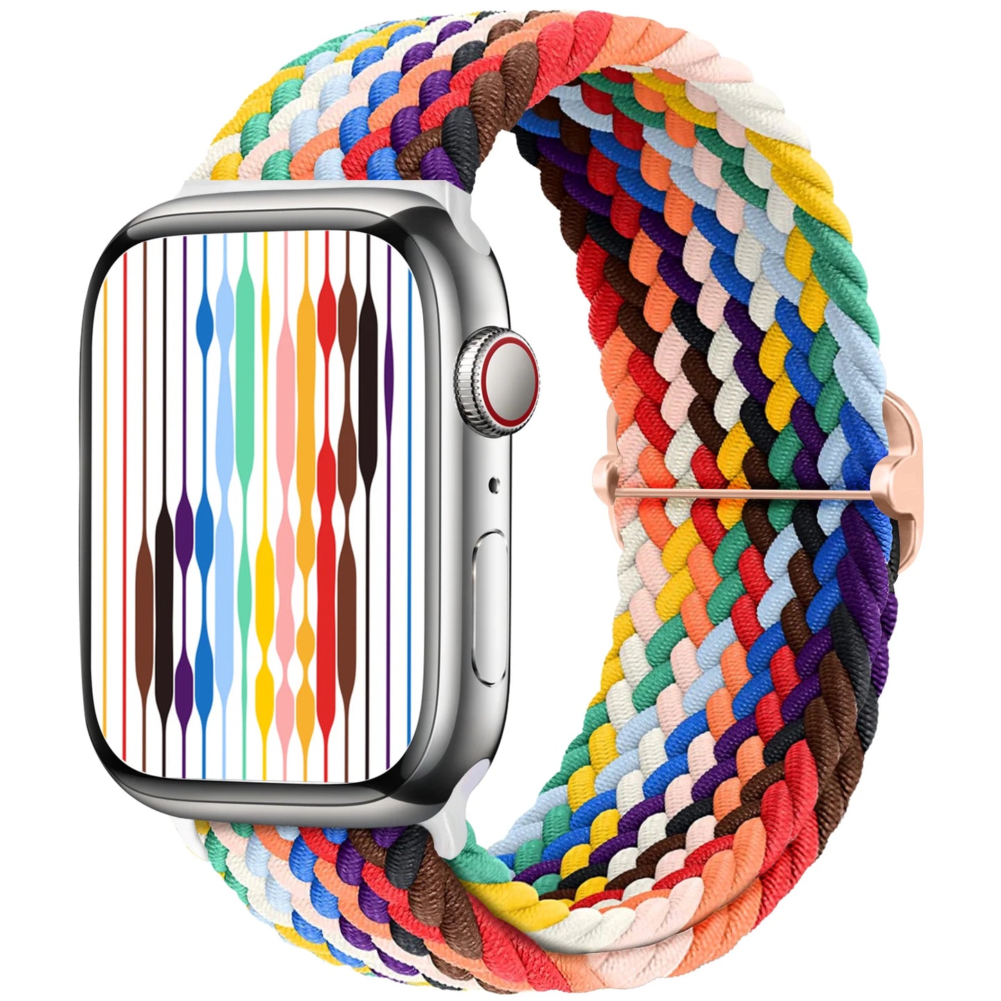 Braided Solo Loop Apple Watch Band – Stretch Nylon Bracelet Strap for Series SE, 6–11 & Ultra 2 (40mm–49mm) Adjustable Correa