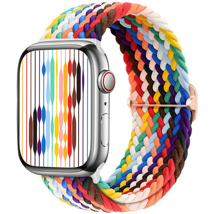 Braided Solo Loop Apple Watch Band – Stretch Nylon Bracelet Strap for Series SE, 6–11 & Ultra 2 (40mm–49mm) Adjustable Correa