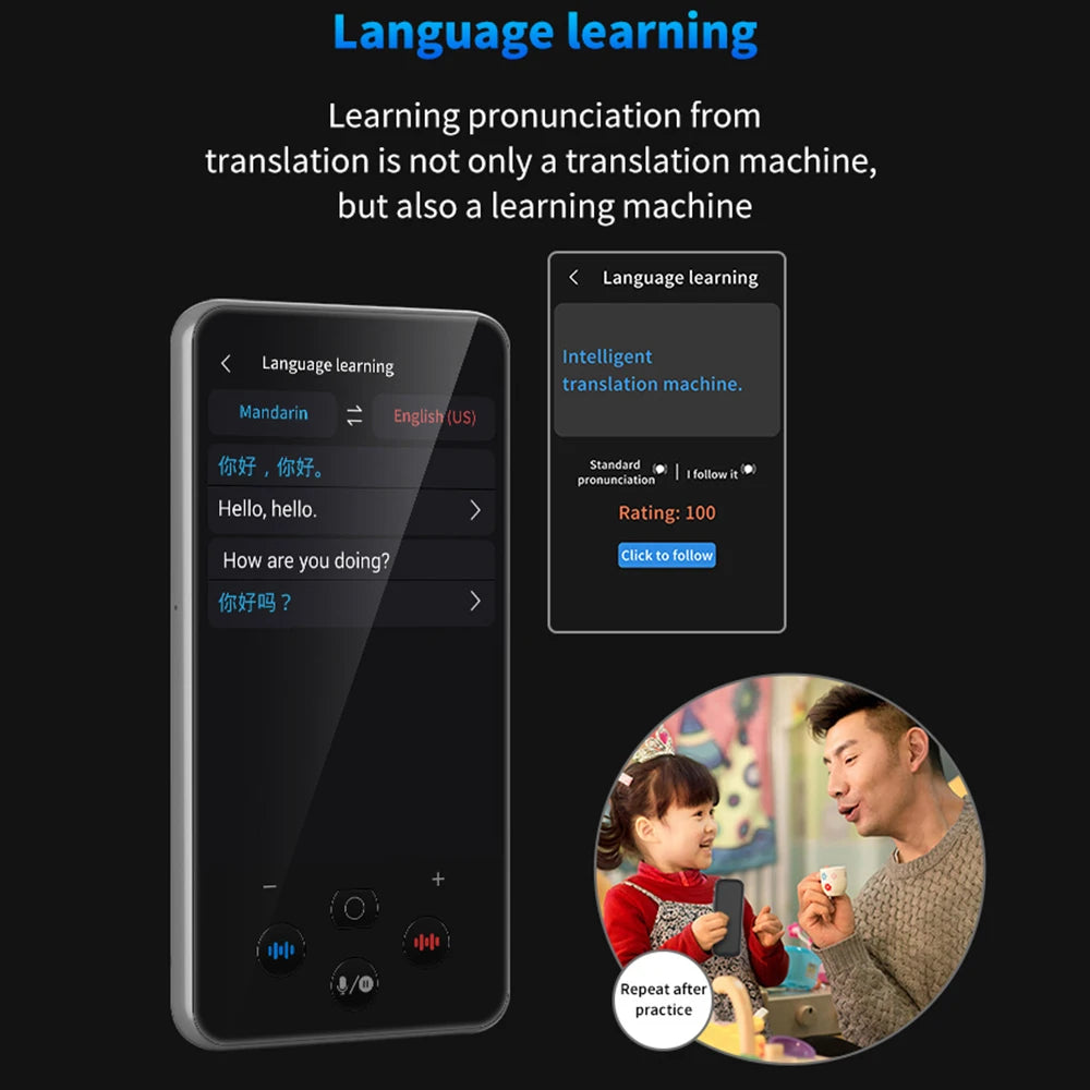S85 Pro Language Translator Device – 138 Languages, 4-Inch Screen, Offline Voice & Video Translation, 8GB Storage, 2000mAh Battery
