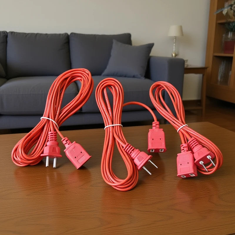 AC Power Cord with ON/OFF Switch - Two-Pin Plug Extension Cable Adapter for Home & Electronics