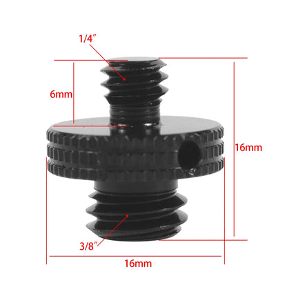 Reinforced Camera Screw Adapter - 1/4 to 3/8 Inch Male Female Thread Converter for Tripod Monopod Ball Head Light Bike Mount