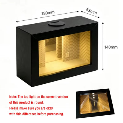 Rear Room Abyss Mirror Display Box - Mini Figure LED Wooden Desktop Decor Gift