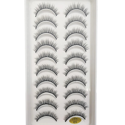 10 Pairs 3D Mink False Eyelashes – Soft Natural Cross Messy Dense Lash Extensions Makeup