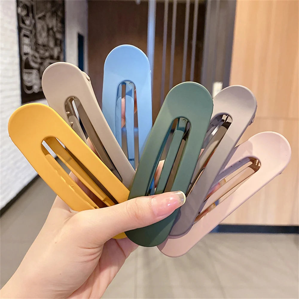 4Pcs Frosted Large Hair Clips Set – Solid Color Acrylic Non-Slip Toothed Hairpins for Women Fashion Hair Accessories