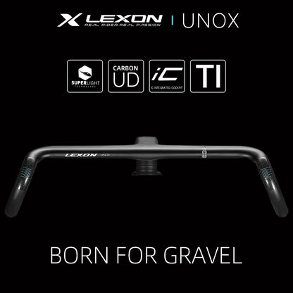 LEXON Gravel Aero Full Carbon Handlebar - Integrated Barstem with Internal Cable Routing for Road and Gravel Bikes