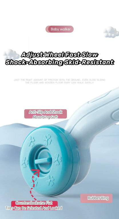 Baby Push Walker Toy – Early Learning Sit-to-Stand Anti-Rollover Multi-Function Activity Walker for Infants and Toddlers