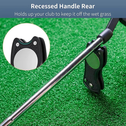 Foldable Metal Golf Divot Repair Tool with Magnetic Ball Marker – Green Course Accessory