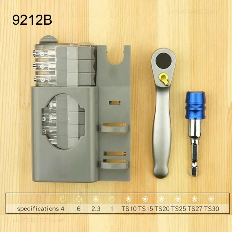 Mini Ratchet Wrench & Screwdriver Bit Set - Multifunctional Slotted & Phillips Repair Hand Tool Kit