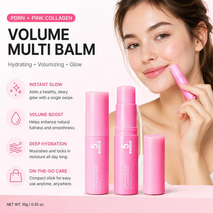PDRN Pink Collagen Multi Balm Stick - Volufiline Facial, Eye, and Neck Moisturizer for Hydrated, Plump-Looking Skin