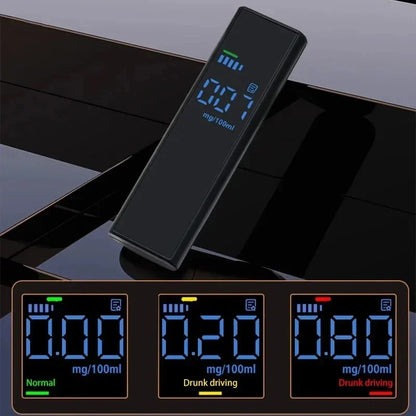 Portable High-Precision Breathalyzer – Non-Contact Alcohol Tester with LED Digital Display and Driving Alert Alarm