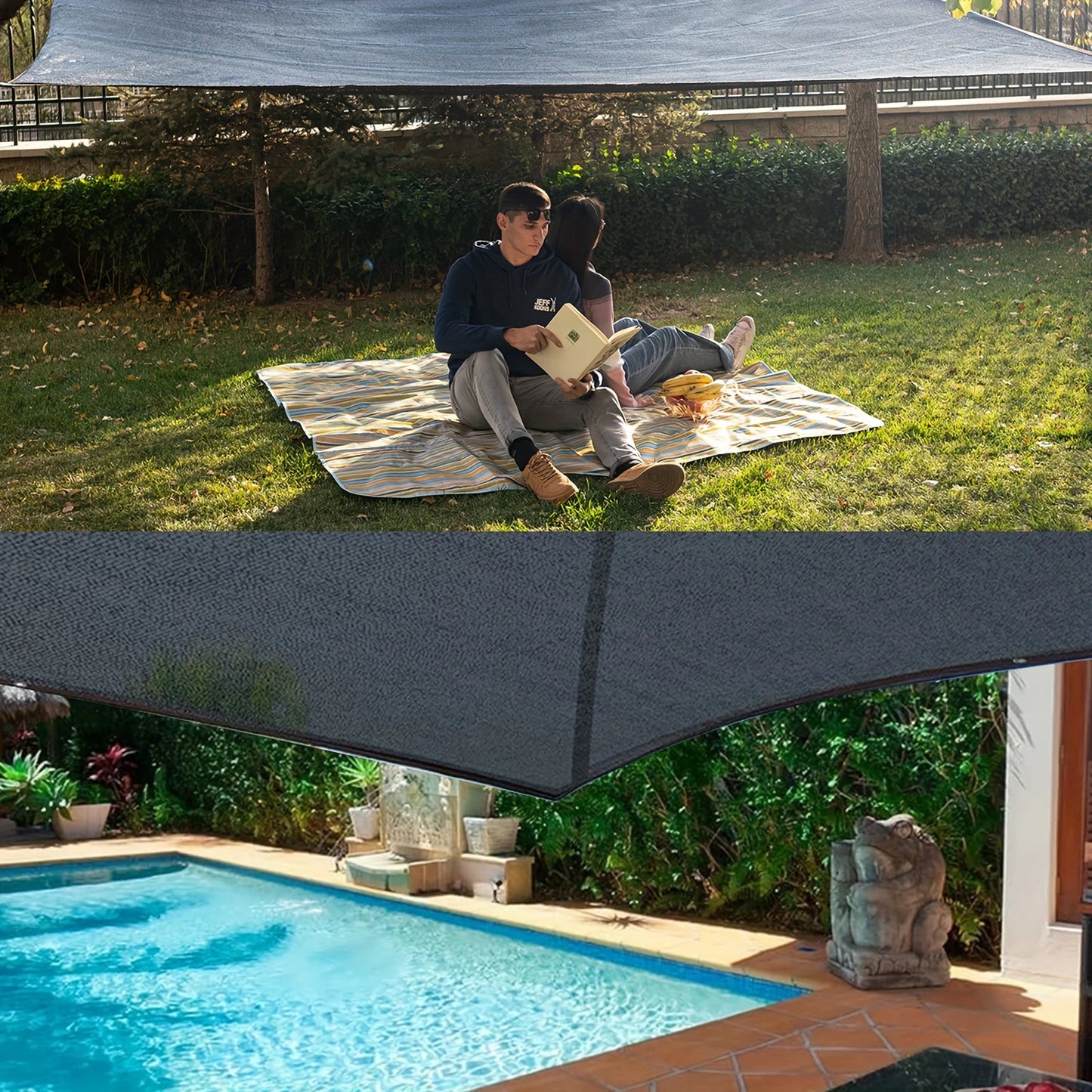 Black Garden Sunshade Mesh - UV Resistant Breathable Heat Block Cover for Greenhouse & Vegetable Garden Protection