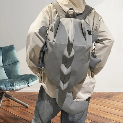 Unisex Shark-Shaped Backpack – Trendy Large Capacity School & Daily Bag for Casual Street Use (Pendant Not Included)