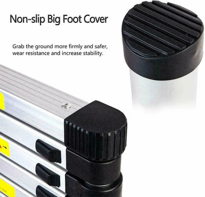 5+6 Step Telescopic Ladder – Multi-Purpose Folding Aluminium Ladder, Extendable & Portable Stair Ladder for Home & Work Use