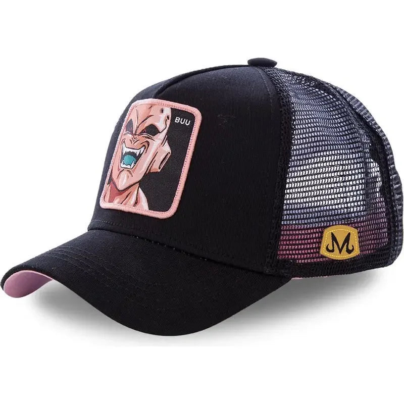 Dragon Ball Son Goku Trucker Cap - Embroidered Adjustable Mesh Sun Visor Hat for Men Summer Travel