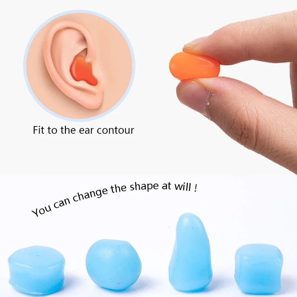Silicone Earplugs – Moldable Noise-Reducing Ear Protection for Sleeping, Travel & Swimming
