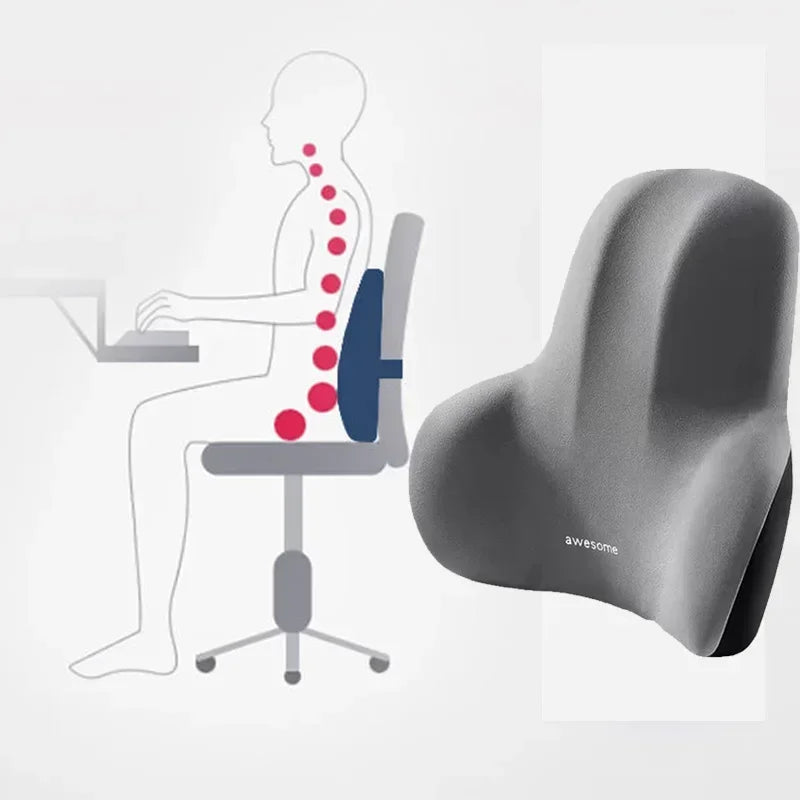 Memory Foam Lumbar Support Cushion – Back Pain Relief Pillow for Car, Office, Gaming Chairs & Postpartum Waist Support