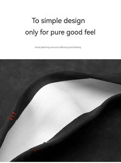 All-Season Suede Steering Wheel Cover — Ultra-Thin, Non-Slip, Breathable for Round & D-Shaped Wheels