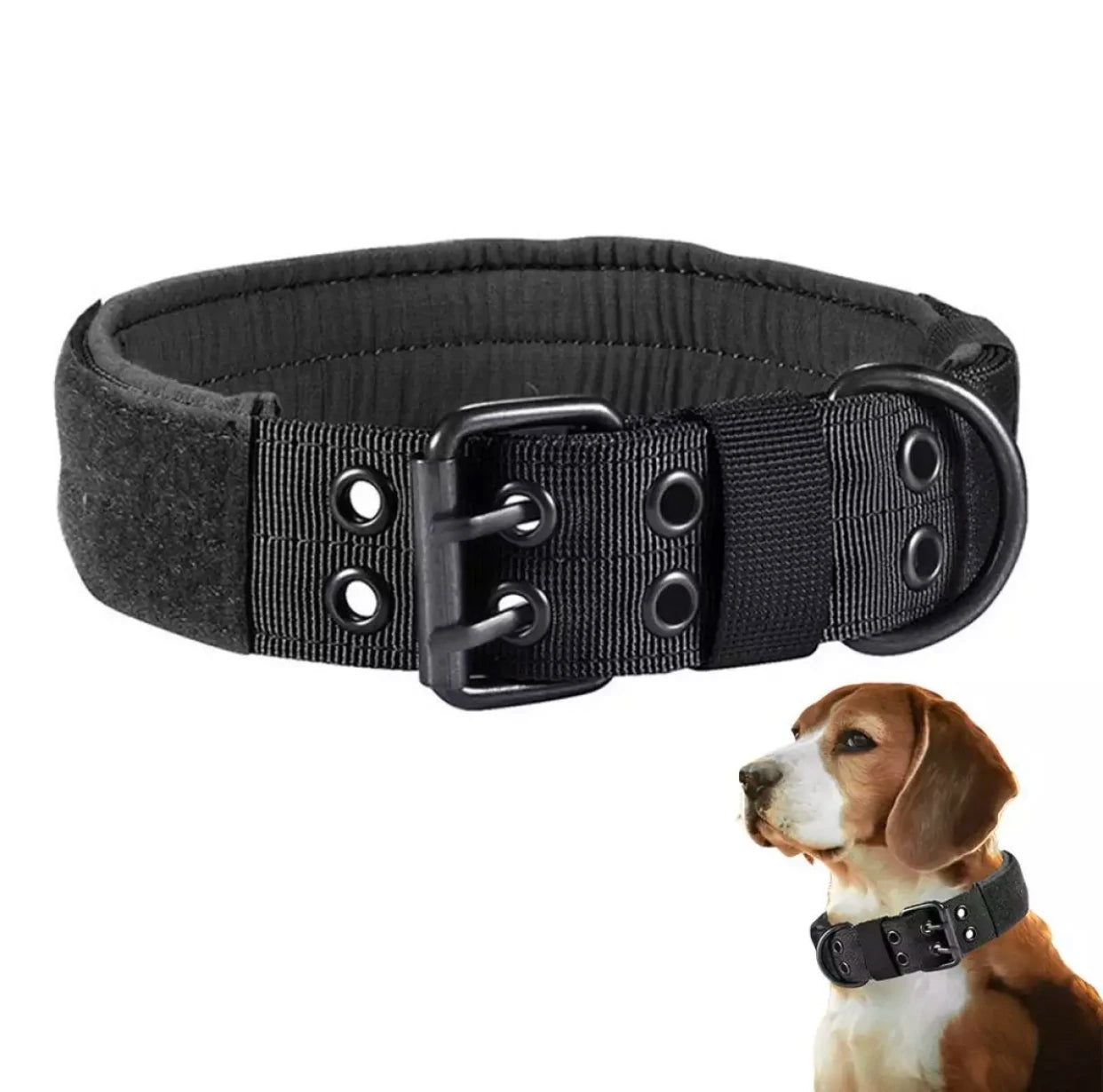 Adjustable Reflective Nylon Dog Collar – Heavy Duty Tactical Training Collar for German Shepherds