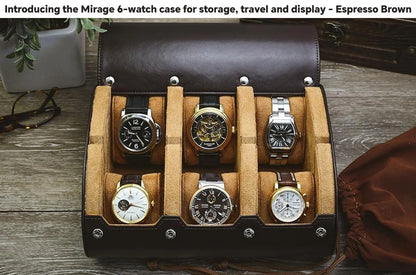 6-Slot Watch Travel Case – PU Leather Organizer Roll for Men & Women, Watch Display Storage Case