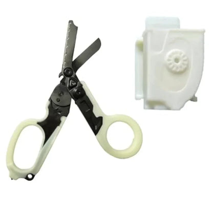 Folding Trauma Scissors - Emergency Rescue Cutter with Glass Breaker for Outdoor Use