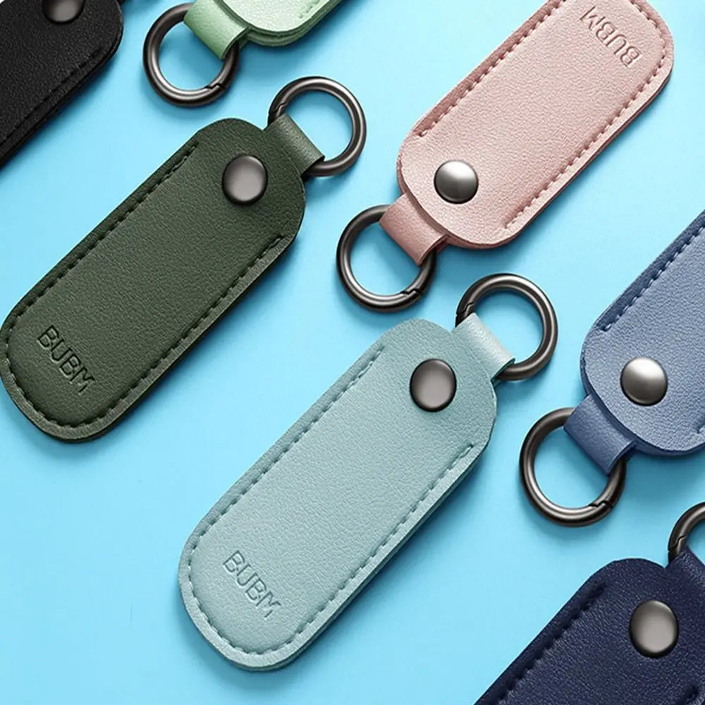 Leather USB Flash Drive Pouch — Protective Storage Case with Key Ring for U Disk, Memory Stick, and Digital Accessories