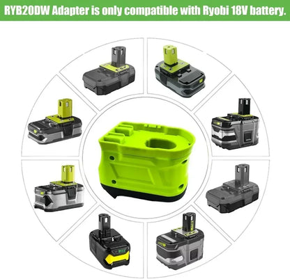 Battery Adapter Converter - Ryobi 18V Li-Ion Battery to Dewalt 20V Power Tool Compatibility Adapter
