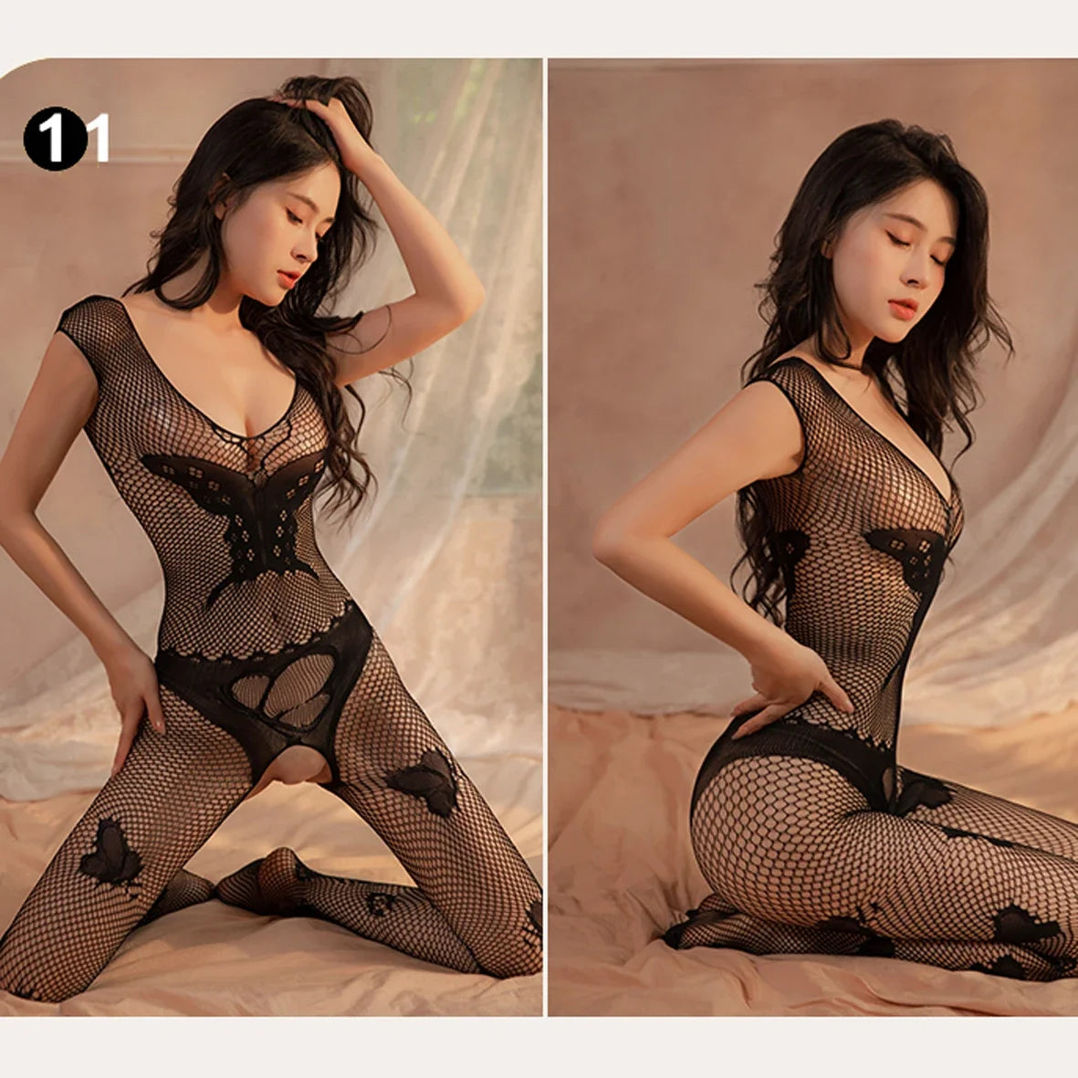 High Waist Mesh Pantyhose – Sexy Fishnet Lingerie Bodysuit with Stretch Open Crotch for Erotic & Bondage Wear