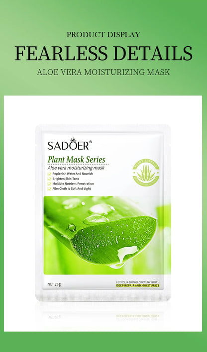 8PCS Natural Plant Facial Masks – Korean Skincare Hydrating, Moisturizing & Firming Face Care Set