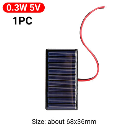 5W Mini Solar Panel 3V-12V - Polysilicon Solar Cell Module for Battery Charging, DIY Projects & Outdoor Devices