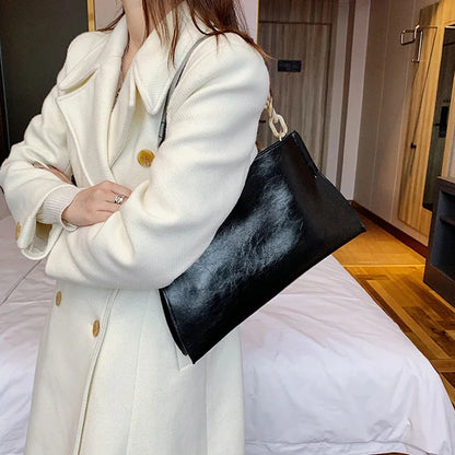 2024 New Women’s Handbag — Soft Synthetic Leather Shoulder Bag, Crossbody Large Capacity Fashion Underarm Bag