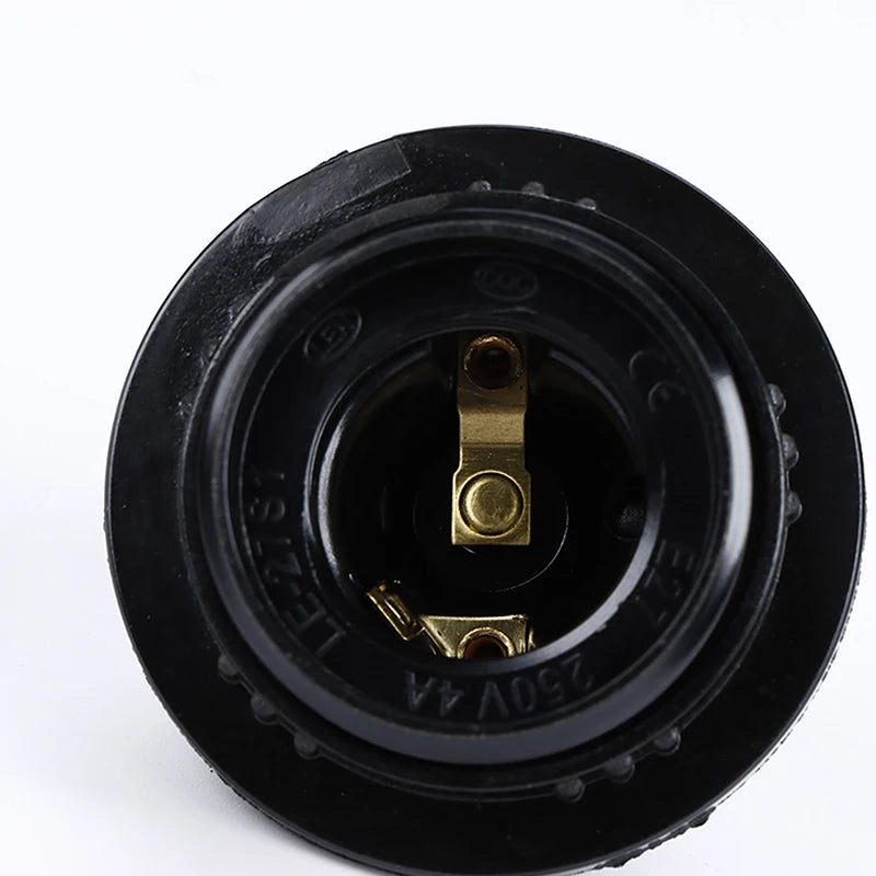 E27 Self-Locking Bakelite Lamp Holder - LED Light Bulb Socket with E14 Cap for Floor & Table Lamps