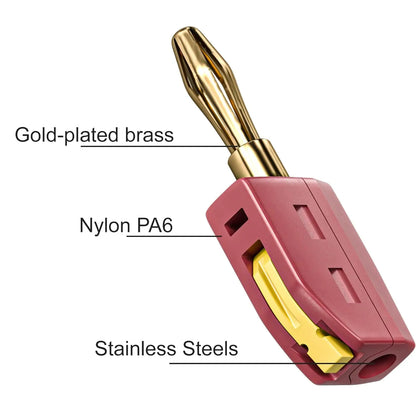 4mm Banana Plug Connectors - Gold Plated 32A High Current Quick Connect Terminals 10PCS Set