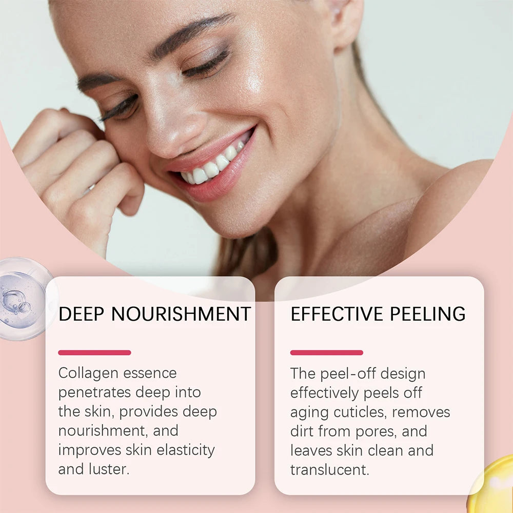 75g Collagen Night Peel-Off Mask – Moisturizing, Brightening & Firming Facial Mask for Hydrating, Smoothing & Skin Rejuvenation