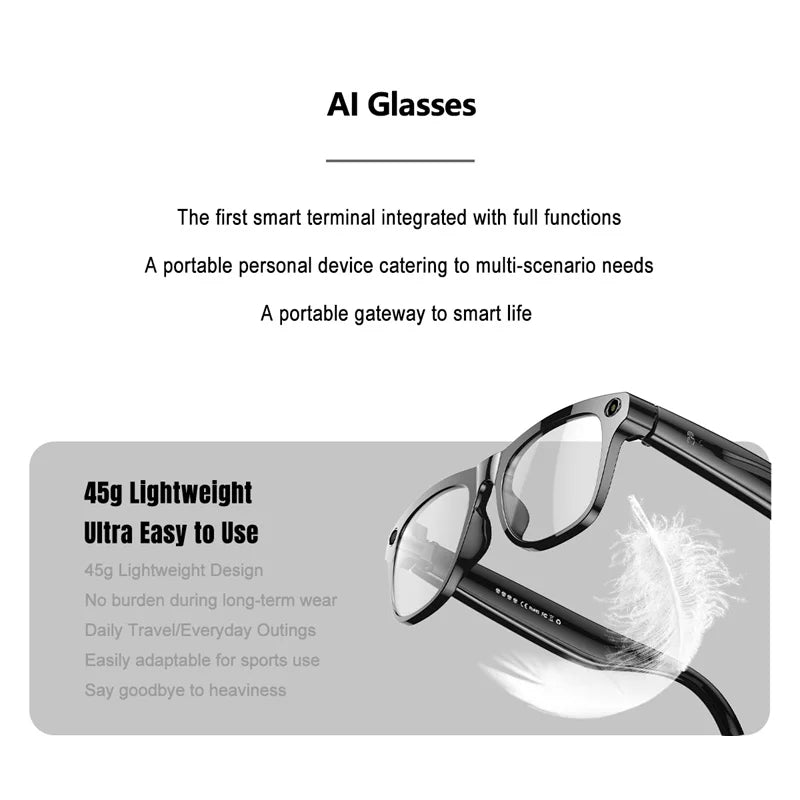 Xiaomi Mijia 4K HD AI Smart Glasses — Color Changing with 100MP Camera, Bluetooth Call & Voice Assistant Control