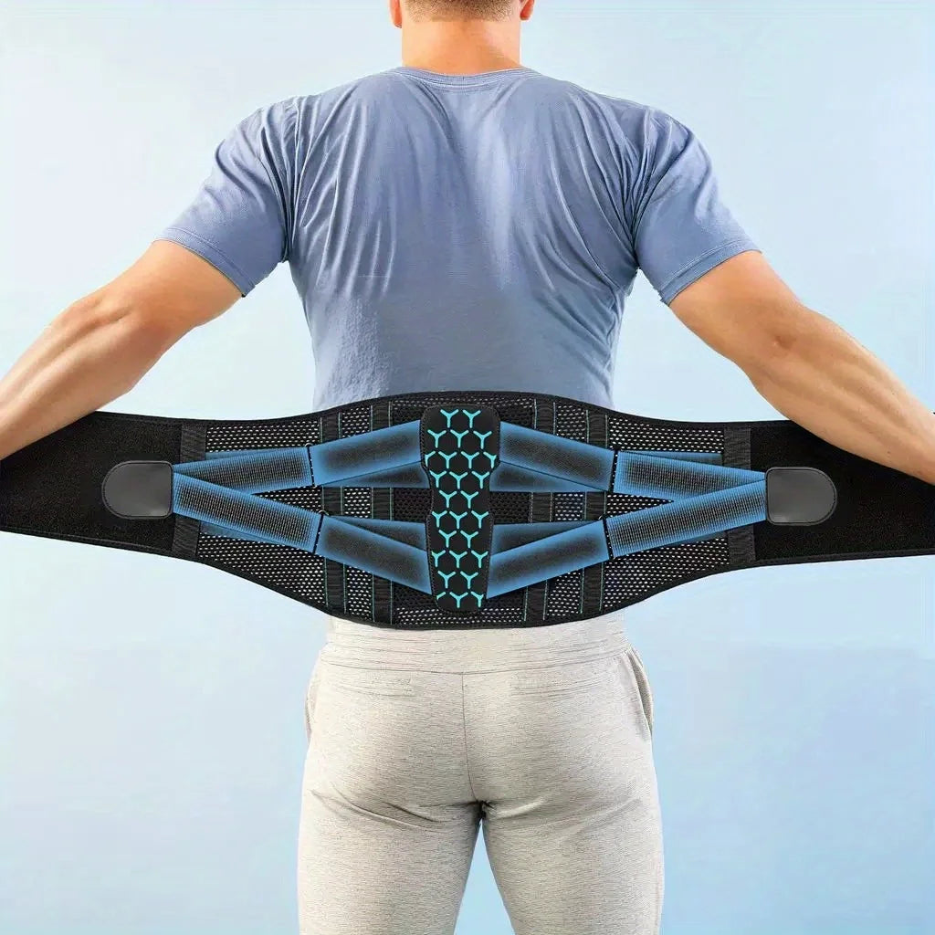 Adjustable Lower Back Brace for Pain Relief – Breathable Lumbar Support Belt for Sciatica, Herniated Disc & Scoliosis Comfort Waist Support