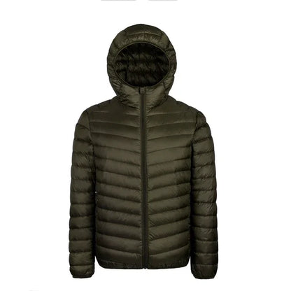 2024 Men’s Ultra-Light Down Jacket – 90% White Duck Down Hooded Thermal Feather Coat