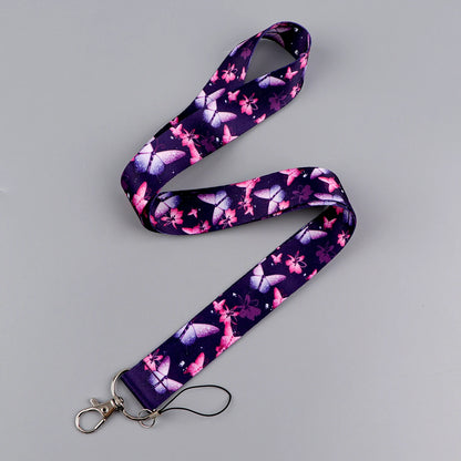 Cartoon Butterfly Lanyard for Keys – Neck Strap ID Badge Holder, Phone USB Keychain Accessories