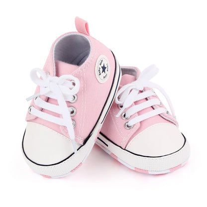 New Baby Shoes for Boys & Girls – Classic Canvas Casual Sneakers, Soft Sole Non-Slip Toddler Walkers D2486