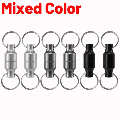 Strong Magnetic Keychain with Metal Ring – Anti-Loss Carbon Steel Car Key Holder Necklace & Storage Hanging Tool (1 Pair / 10PCS)