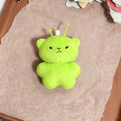 Peace Alien Cat Plush Keychain - Cute Cartoon Stuffed Animal Backpack Pendant & Party Gift