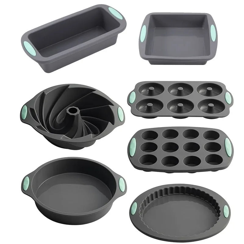 3D Silicone Bread and Muffin Mold Set - Heat Resistant, Non-Stick Kitchen Bakeware for Cakes and Pastries
