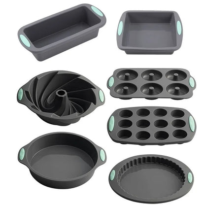 3D Silicone Bread and Muffin Mold Set - Heat Resistant, Non-Stick Kitchen Bakeware for Cakes and Pastries