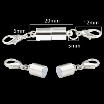 Magnetic Jewelry Clasp - Strong Metal End Connectors with Lobster Clasp for DIY Bracelets & Necklaces