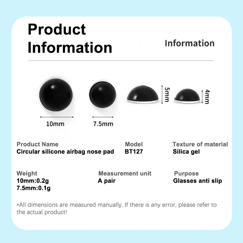 Anti-Slip Silicone Eyeglass Nose Pads – Invisible Self-Adhesive Air Cushion Nose Holders for Glasses Comfort & Fit Support