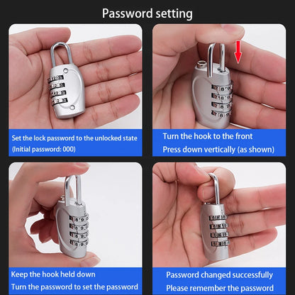 Popular 4-Digit Combination Padlock – 6-Color Anti-Theft Gym Locker & Luggage Safety Lock (Zinc Alloy)